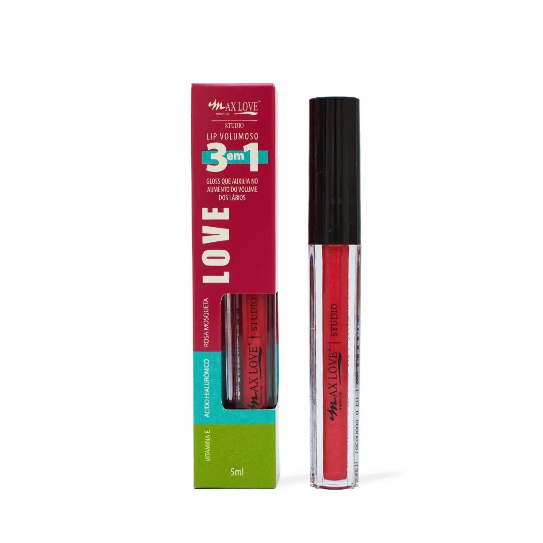 Gloss Lip Volumoso 3 em 1 Max Love